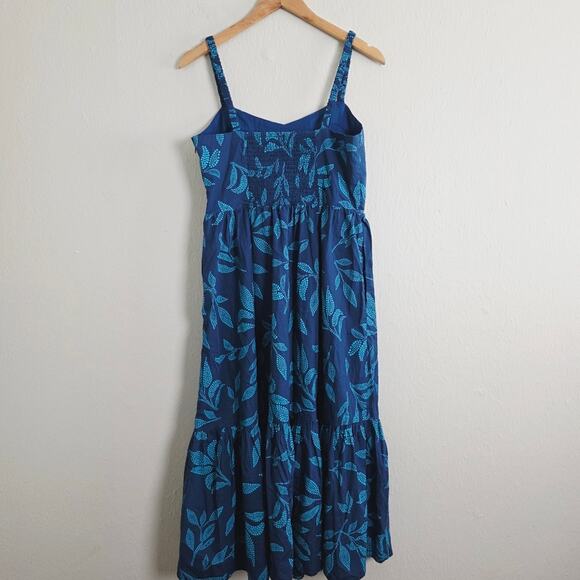 NEW J. Crew Poplin Blue Coral Midi Dress Seaport Blue Cenote - Picture 11 of 13